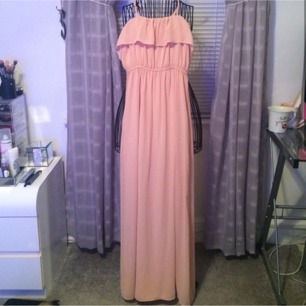 Elegant Pink Maxi Dress forever 21 blush